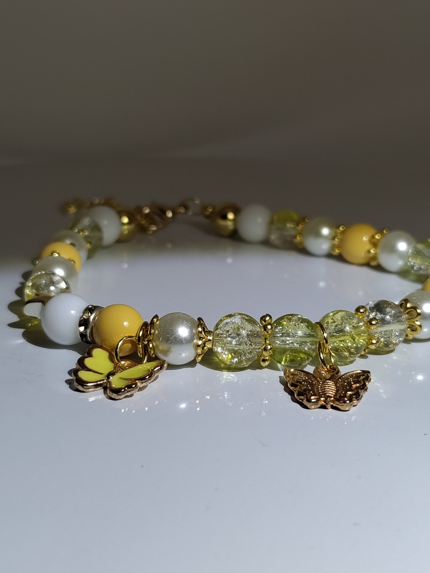 Yellow Butterfly Charm Anklet