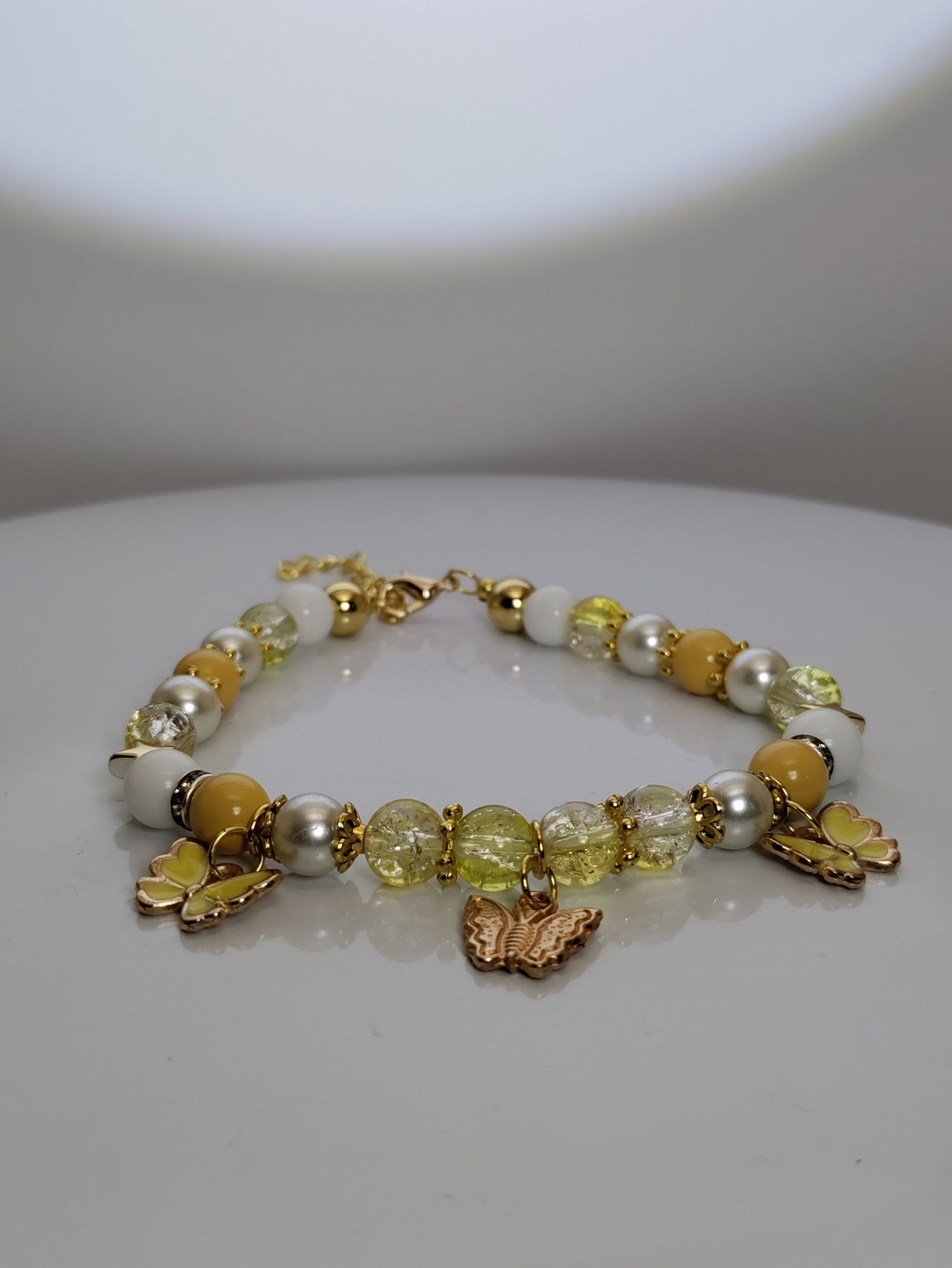 Yellow Butterfly Charm Anklet