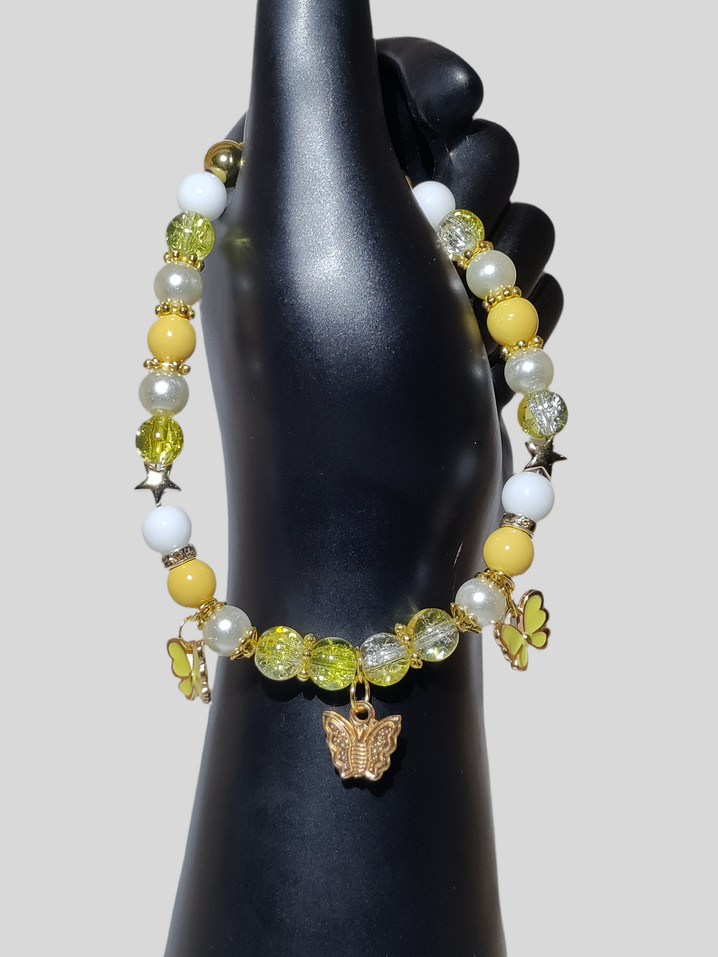 Yellow Butterfly Charm Anklet