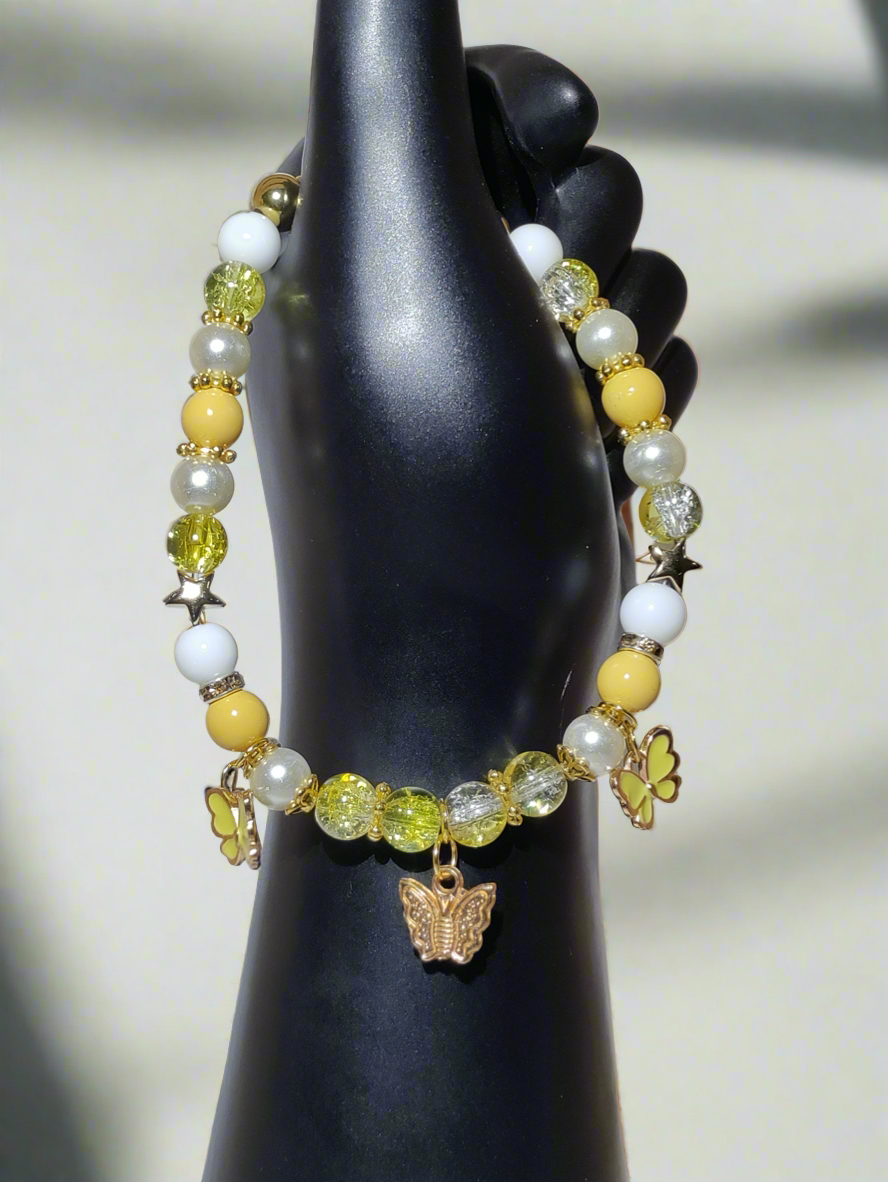 Yellow Butterfly Charm Anklet