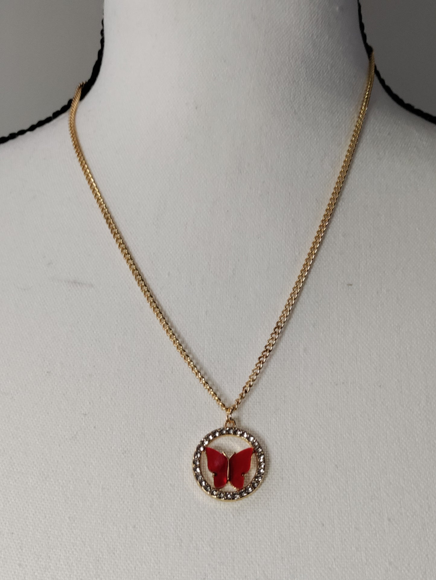 Red Butterfly Necklace